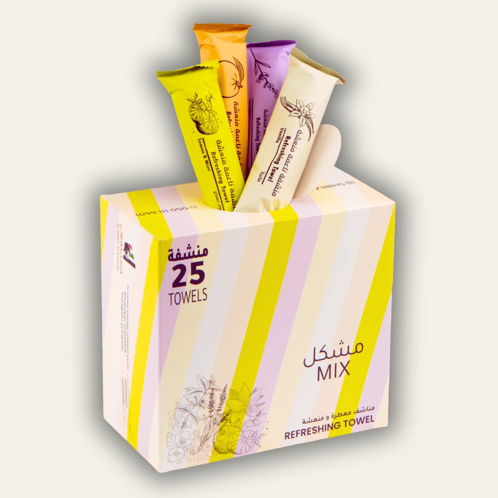 مناشف متنوعة (كبيرة) – قطن مبلل فاخر