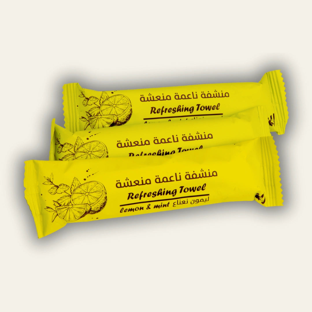 مناشف ليمون نعناع(كبيرة) – قطن مبلل فاخر