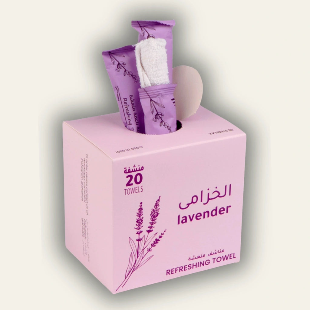 مناشف اللافندر(صغيرة) – قطن مبلل فاخر