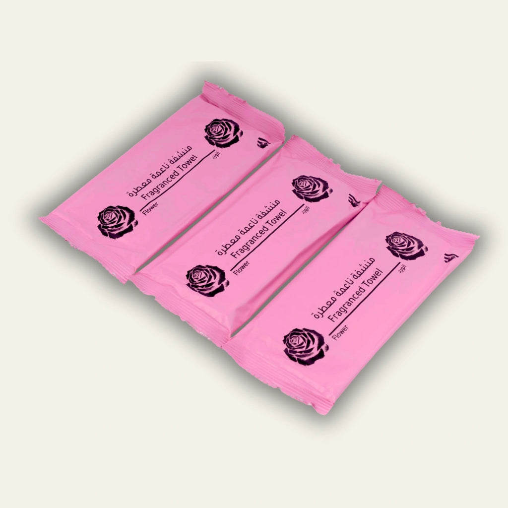 مناشف الورد(مطوية) – قطن مبلل فاخر