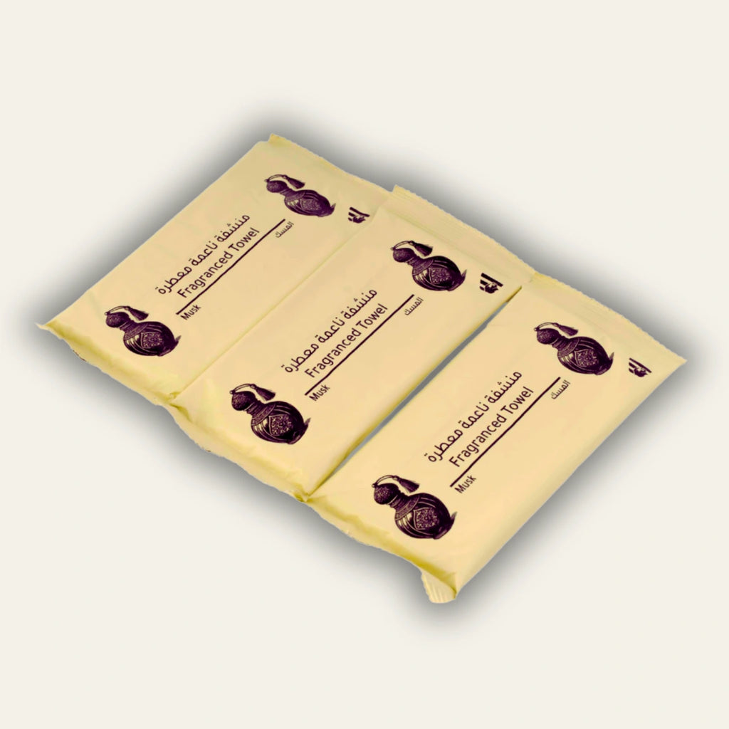 مناشف المسك(مطوية) – قطن مبلل فاخر
