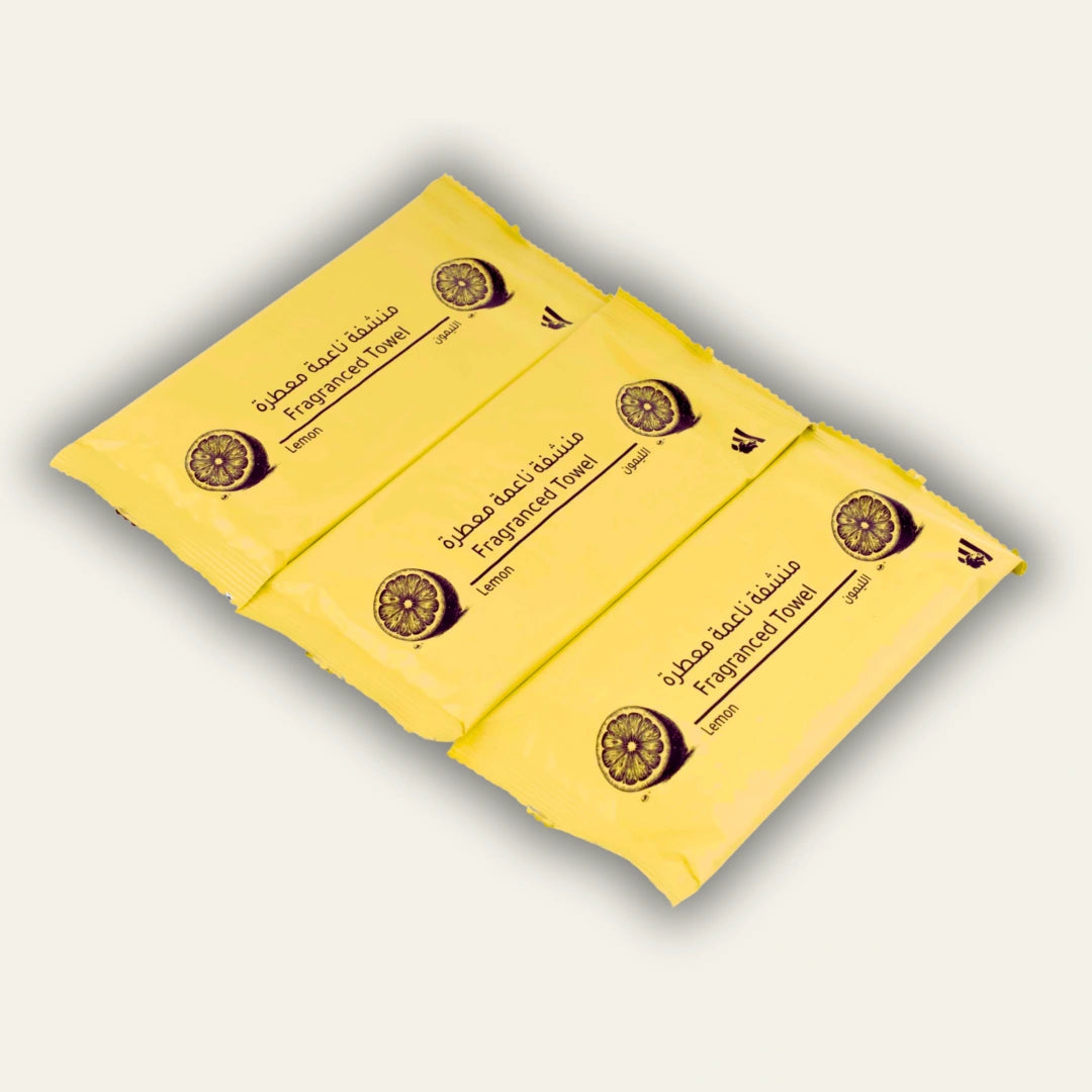 مناشف الليمون(مطوية) – قطن مبلل فاخر